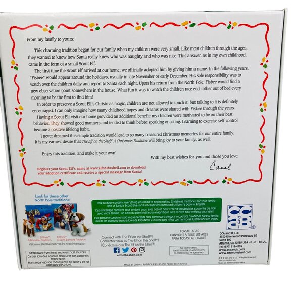 Elf on the Shelf :A Christmas Tradition Book & Elf Boy Doll Brown Hair Eyes Tan - Picture 6 of 7